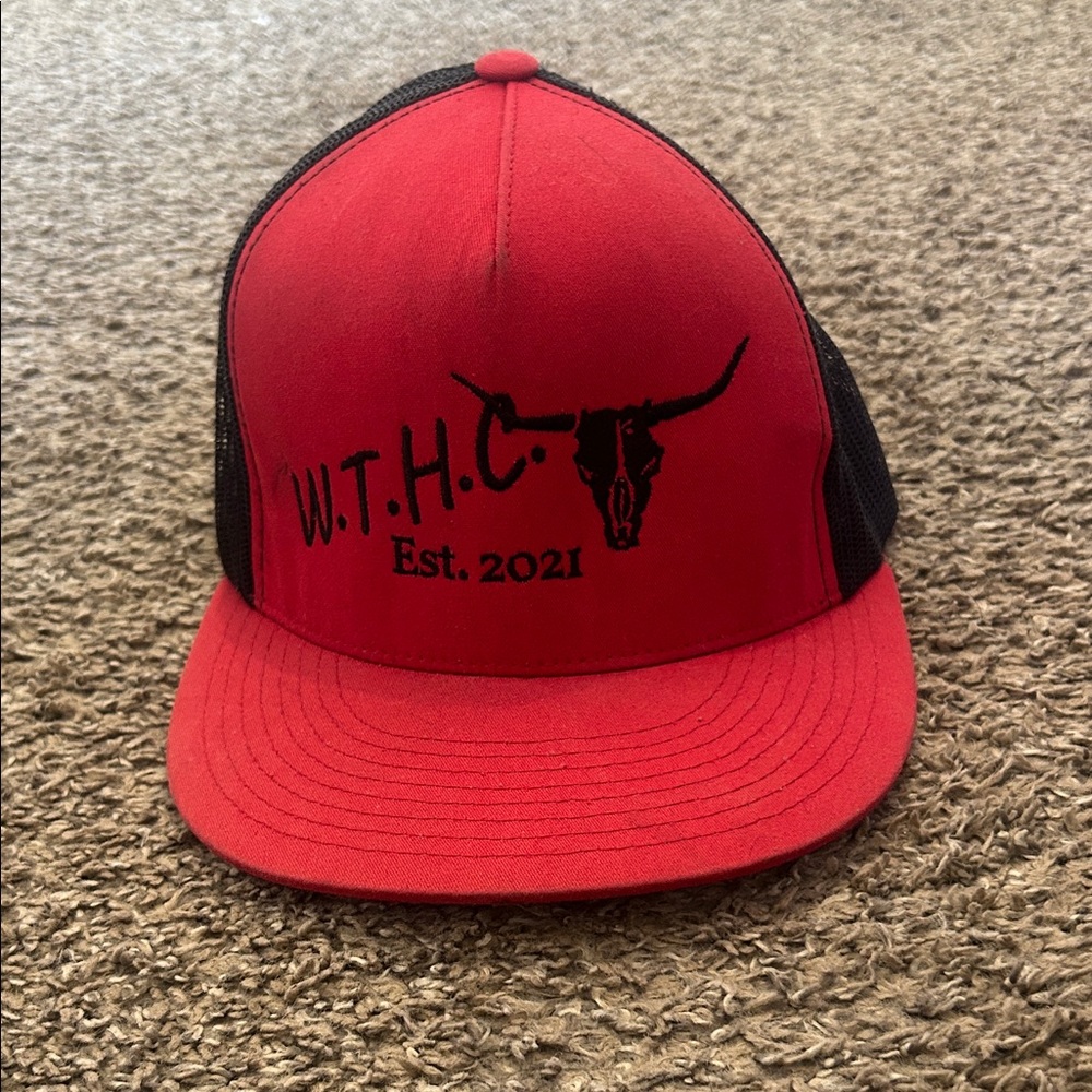 Red and Black W.T.H.C. Trucker Hat